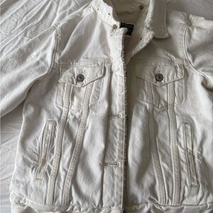 Abercrombie & Fitch Women's White Denim Jacket